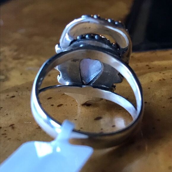 Natural Rainbow Moonstone Sterling Silver Ring Size 7 - Picture 3 of 9